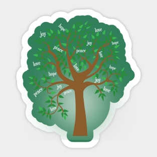 Life tree of hope, love, peace and joy Sticker